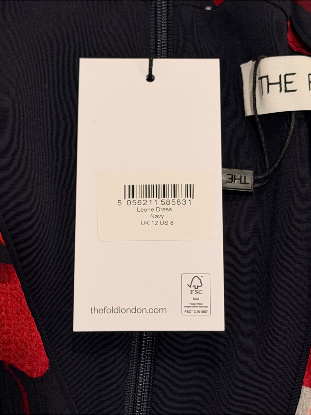 Nwt The Fold London Leone Midi Dress - 100% Silk - Size Us 8/ Uk 12 — image 6 of 7